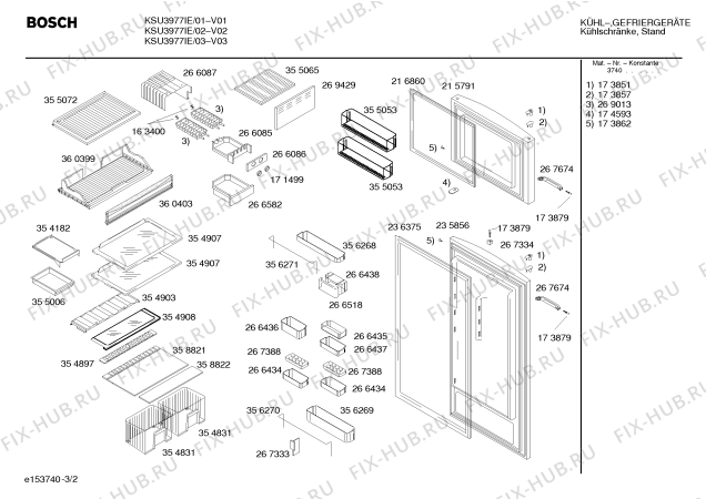 Взрыв-схема холодильника Bosch KSU3977IE - Схема узла 02