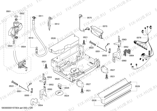 Взрыв-схема посудомоечной машины Siemens SN26M884FF - Схема узла 05