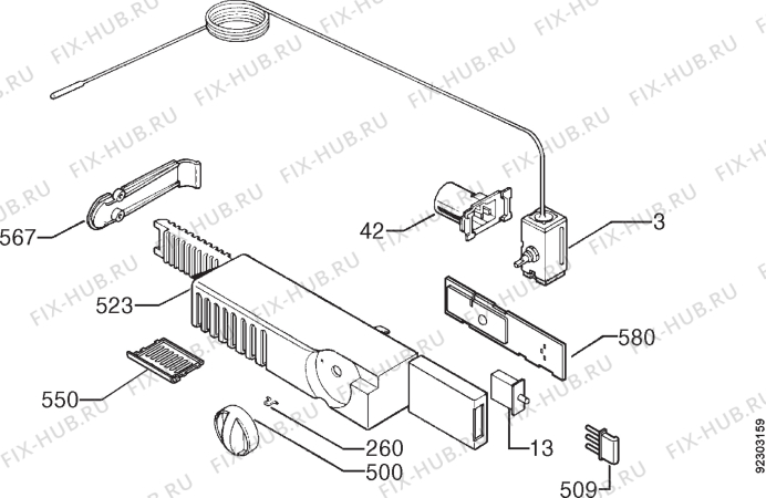 Взрыв-схема холодильника Tricity Bendix BL493W - Схема узла Diffusor