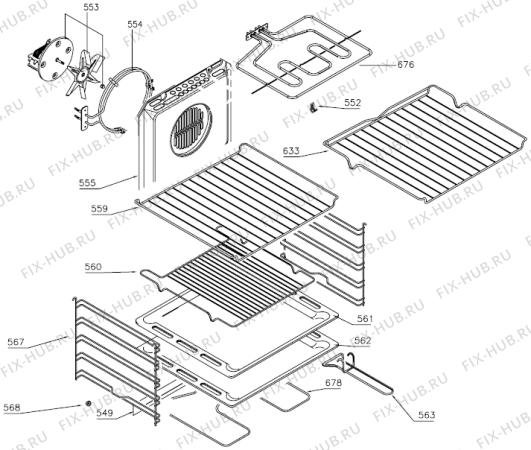 Схема №1 BDU2135AX (252639, 720 04) с изображением Дверца для плиты (духовки) Gorenje 267220