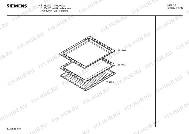 Схема №1 HE13821 с изображением Инструкция по эксплуатации для плиты (духовки) Siemens 00522172