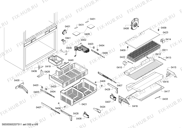 Схема №1 RY492504, Gaggenau с изображением Вставная полка для холодильной камеры Bosch 11025122