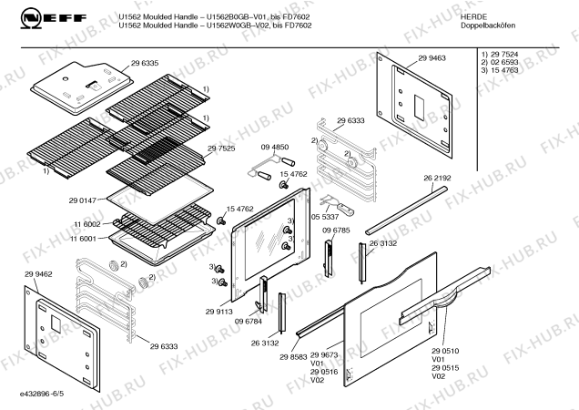 Схема №1 U1562W0GB U1562 WHITE с изображением Фронтальное стекло для электропечи Bosch 00299675