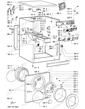 Схема №1 EASY 1400 с изображением Микропереключатель для стиралки Whirlpool 481228210244