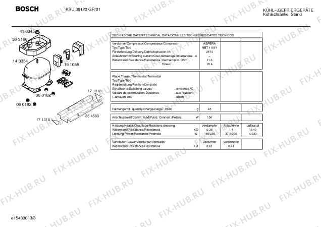 Взрыв-схема холодильника Bosch KSU36120GR - Схема узла 03