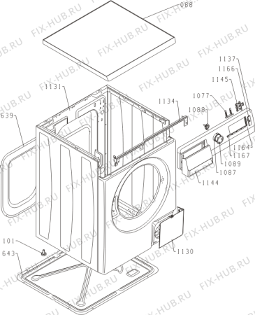 Схема №2 MCW8644HA (455598, PS10/35140) с изображением Обшивка для стиральной машины Gorenje 456610