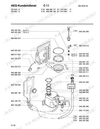 Взрыв-схема посудомоечной машины Electrolux ESI643-D - Схема узла Section3