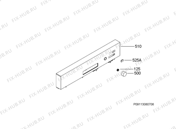 Схема №1 F50012ID0 с изображением Панель для посудомоечной машины Aeg 1561150119