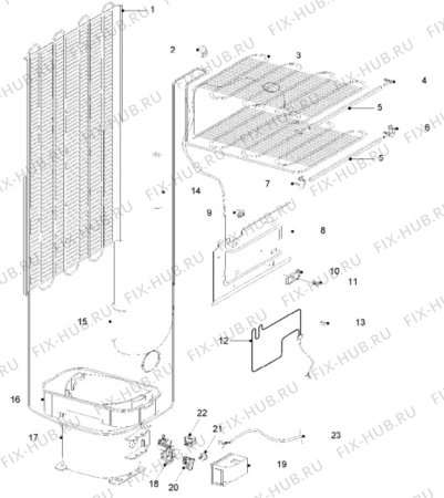 Взрыв-схема холодильника Zanussi ZFD50/32R - Схема узла Cooling system 017