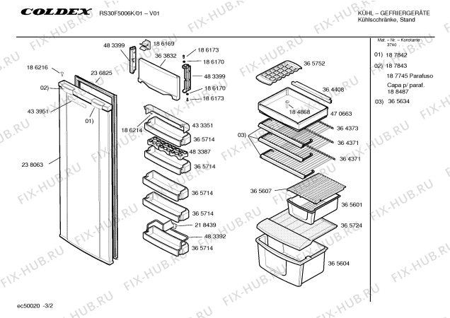 Схема №1 RS30F5006K RS30 COLDEX с изображением Вкладыш в панель для холодильника Bosch 00433951