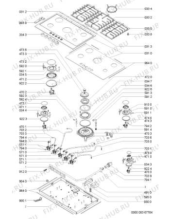 Схема №1 KHGH 9010/I с изображением Конфорка для плиты (духовки) Whirlpool 481236078184