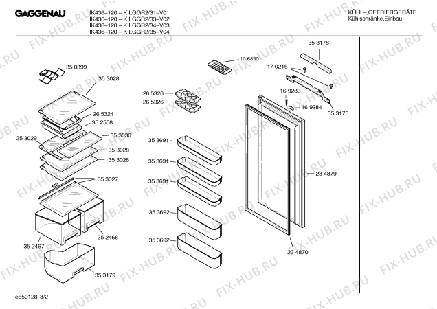 Взрыв-схема холодильника Gaggenau KILGGR2 IK436-120 - Схема узла 02