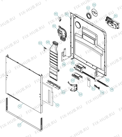 Взрыв-схема посудомоечной машины Gorenje ZDE 86 BBWAII   -FI (900001301, DW20.4) - Схема узла 10