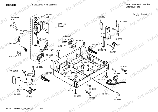 Взрыв-схема посудомоечной машины Bosch SGI6925 - Схема узла 05
