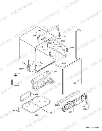 Взрыв-схема посудомоечной машины Electrolux EW24ID70QT4A - Схема узла Housing 001