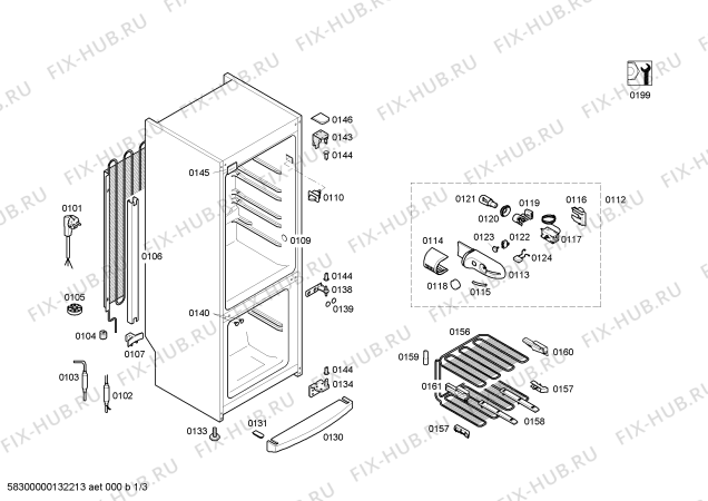 Схема №1 KGVMI3U1 KD1410S с изображением Емкость для заморозки для холодильника Bosch 00475268
