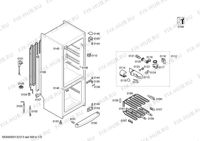 Схема №1 KGVMI3U1 KD1410S с изображением Емкость для заморозки для холодильника Bosch 00475269