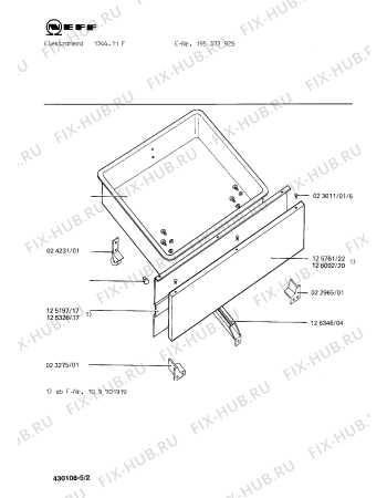 Взрыв-схема плиты (духовки) Neff 195303925 1344.11F - Схема узла 02
