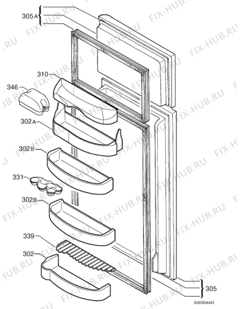 Взрыв-схема холодильника Privileg 315614_???? - Схема узла Door 003