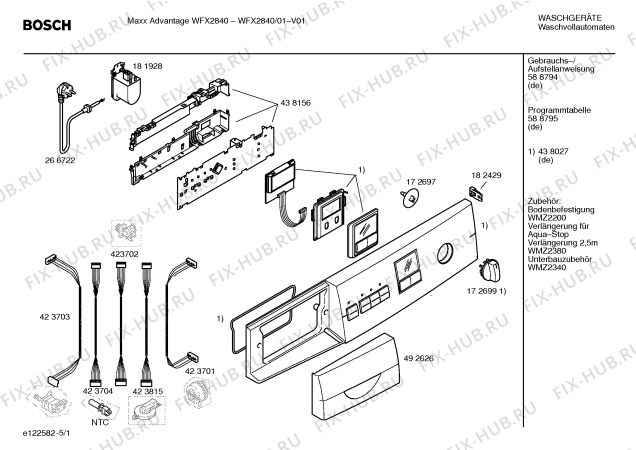 Схема №2 WFX2840 Maxx Advantage WFX2840 с изображением Таблица программ для стиралки Bosch 00588795