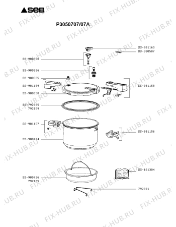 Схема №1 P3050707/07A с изображением Сотейника Seb SS-981157