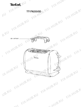 Схема №1 LT121530/3D с изображением Фиксатор для тостера (фритюрницы) Tefal SS-187569