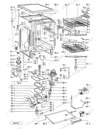 Схема №1 C 313 BR с изображением Панель для электропосудомоечной машины Whirlpool 481245371149