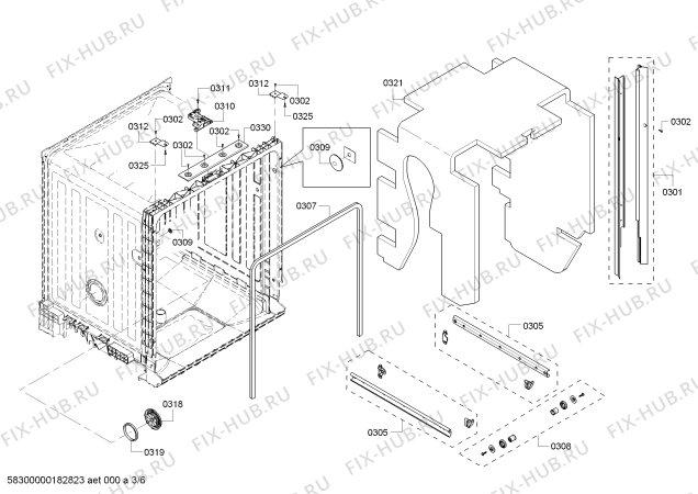 Схема №1 63013913015 Kenmore с изображением Регулировочный узел для посудомойки Bosch 00743702
