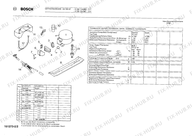 Взрыв-схема холодильника Bosch 0705114067 GS100EF - Схема узла 02