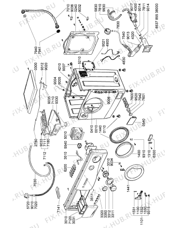 Схема №1 AWG 858 с изображением Винтик для стиралки Whirlpool 481221458069
