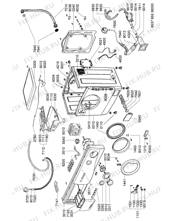 Схема №1 AWG 800 с изображением Труба для стиралки Whirlpool 481253029042