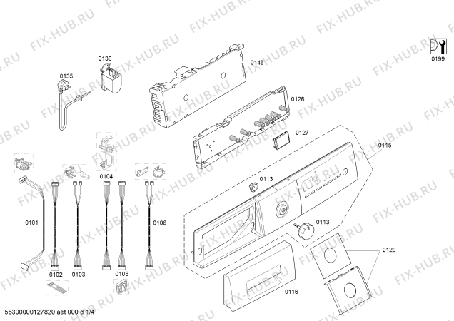 Схема №1 WM12S360TR 8kg S12.36 с изображением Панель управления для стиралки Siemens 00665116