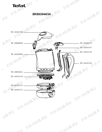 Схема №1 BK263044/7Y0 с изображением Другое для чайника (термопота) Tefal MS-621778