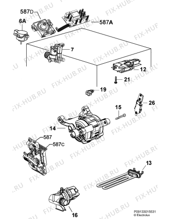 Взрыв-схема стиральной машины Zanussi EWT31064TW - Схема узла Electrical equipment 268