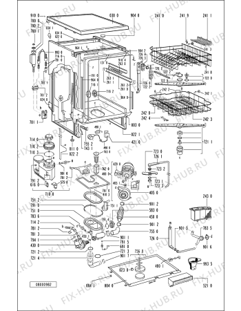 Схема №1 ADP 955/2 WH с изображением Обшивка для электропосудомоечной машины Whirlpool 481245370003