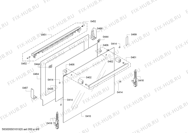 Взрыв-схема плиты (духовки) Bosch HBA23B251Y - Схема узла 04