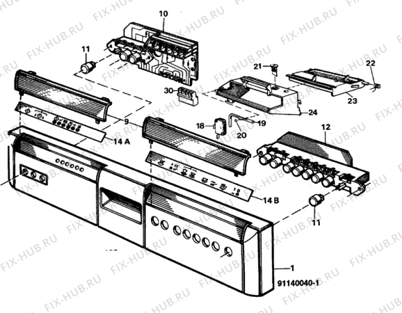 Взрыв-схема посудомоечной машины Rosenlew RW420 - Схема узла W10 Panel