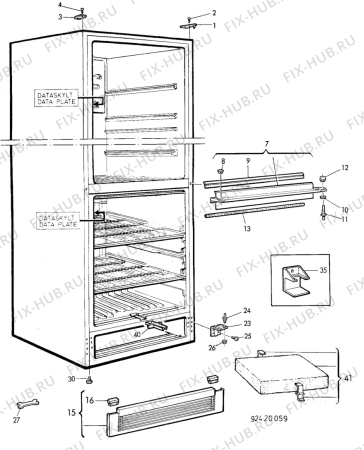 Взрыв-схема холодильника Electrolux TR1098S - Схема узла C10 Cabinet