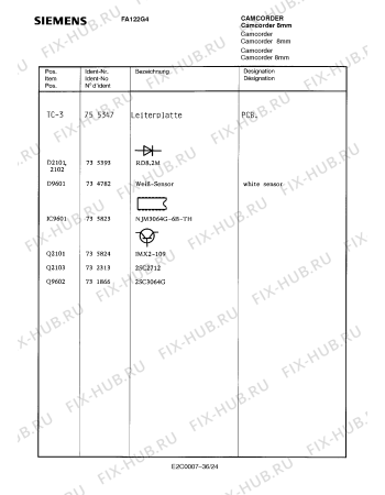 Схема №1 FA122G4 с изображением Инструкция по эксплуатации для видеотехники Siemens 00530573