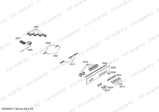Схема №1 HSN321040E с изображением Ручка управления духовкой для духового шкафа Bosch 00604734