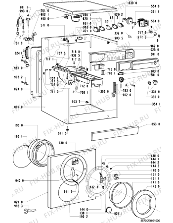 Схема №1 AWM 260/5 с изображением Микропереключатель для стиральной машины Whirlpool 481927618439