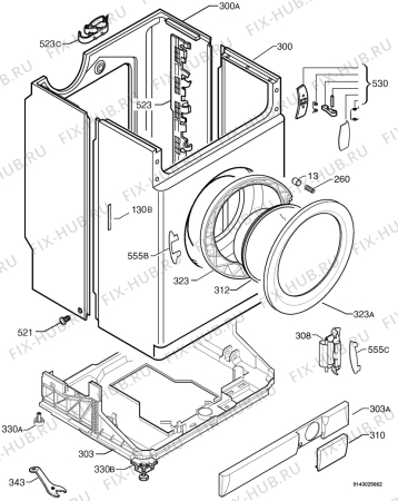 Взрыв-схема стиральной машины Aeg Electrolux L5016 - Схема узла Housing 001