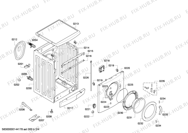 Схема №1 WM12E363PL E 12.36 VarioExpert с изображением Вкладыш в панель для стиралки Siemens 00648971