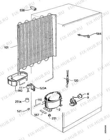 Взрыв-схема холодильника Castor CM2648DT - Схема узла Cooling system 017