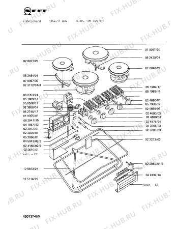 Взрыв-схема плиты (духовки) Neff 195304970 1344.11WSG - Схема узла 05