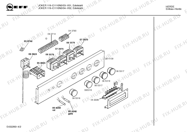 Схема №1 E1110N0 JOKER 119 с изображением Переключатель для электропечи Bosch 00065319