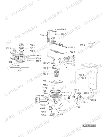 Взрыв-схема посудомоечной машины Whirlpool ADP 8778 A+ 6S WH - Схема узла