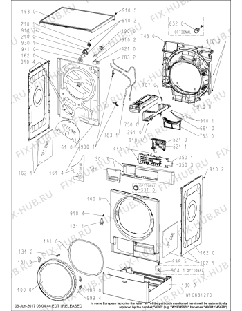 Схема №1 TK Platinum 1083 I с изображением Обшивка для стиральной машины Whirlpool 481010797657