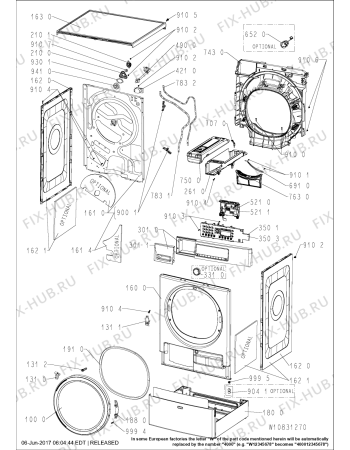 Схема №1 HSCX 10440 с изображением Модуль (плата) для стиралки Whirlpool 481010824391