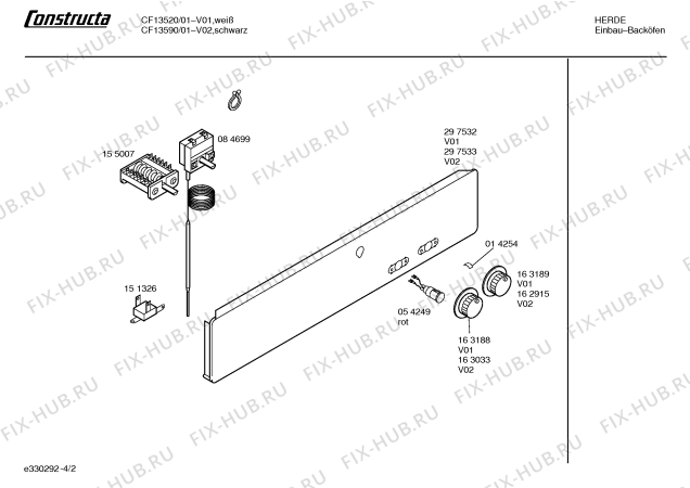 Схема №1 CF13520 с изображением Панель управления для плиты (духовки) Bosch 00297532